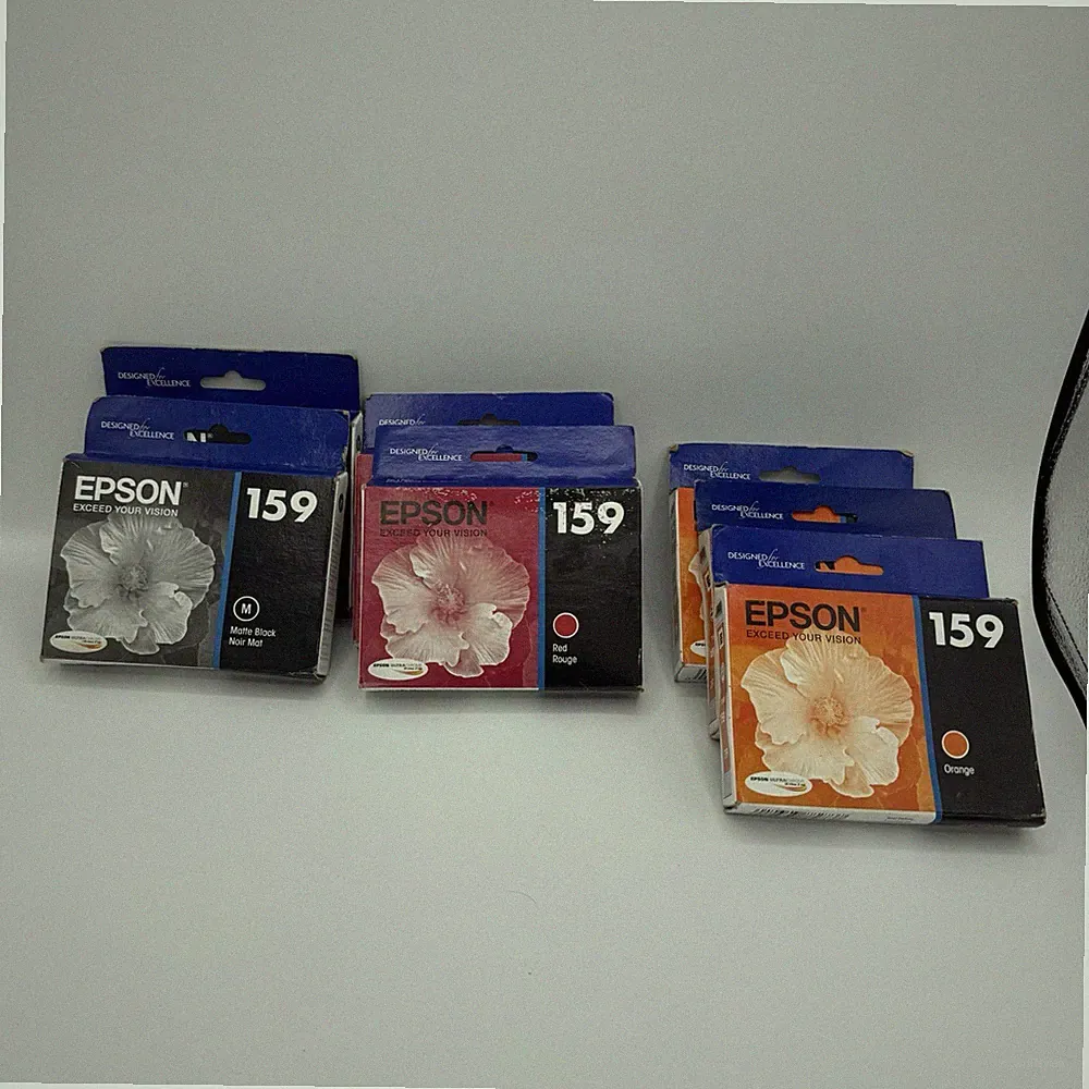 7 Genuine Epson 159 UltraChrome Photo Ink Cartridges Red Orange Black