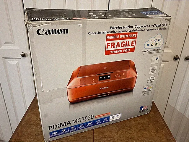 Canon Pixma MG7520 All-In-One Inkjet Printer Orange for parts or repair