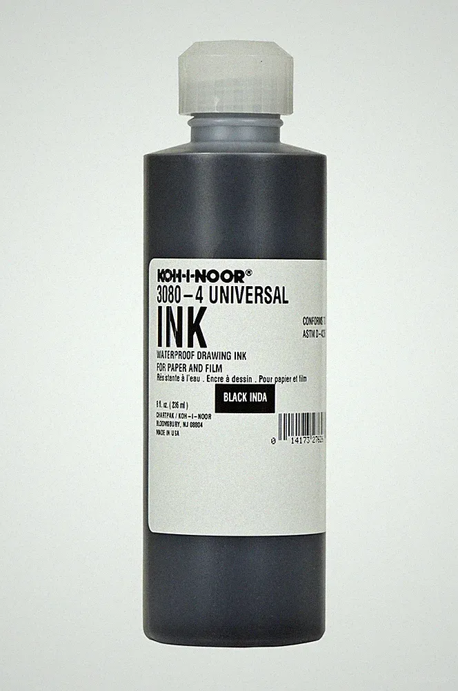 Dye-Based Universal Drawing Ink 8 Oz. Bottle, Black
