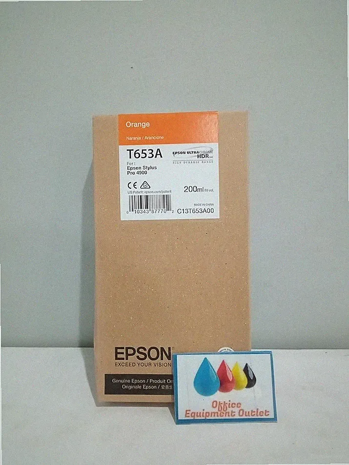 Epson T653A T653A00 200ml Orange Ultrachrome HDR Ink Cartridge Exp 2020