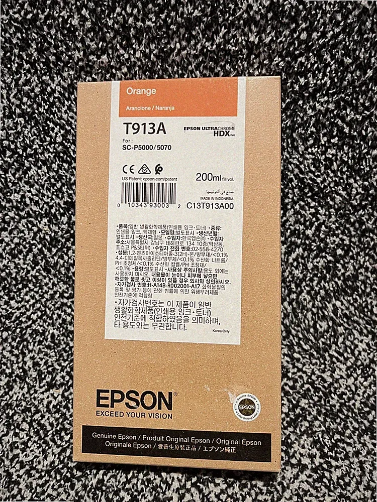 EPSON T913A Orange Genuine HDX Ink 200ml New Date: November 2021