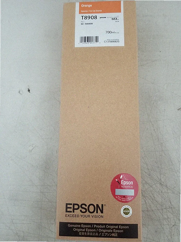 GENUINE Epson GS3 Orange Ink 700ml (T8908) for S80600