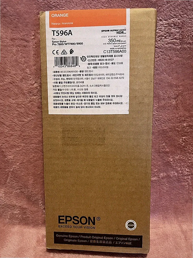Genuine Epson T596A ORANGE Ink Cartridge Epson Stylus Pro Date: May 2025