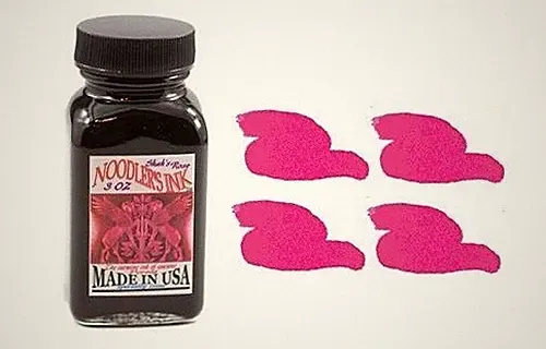 NOODLERS Fountain Pen Ink Bottle, 3 oz Glass Bottle, Rose Coral (SHAH'S ROSE)